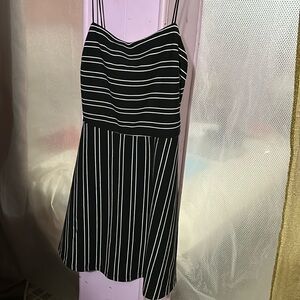 White and black stripe dress